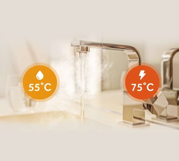 Podgrzewanie wody nawet do 75&deg;C